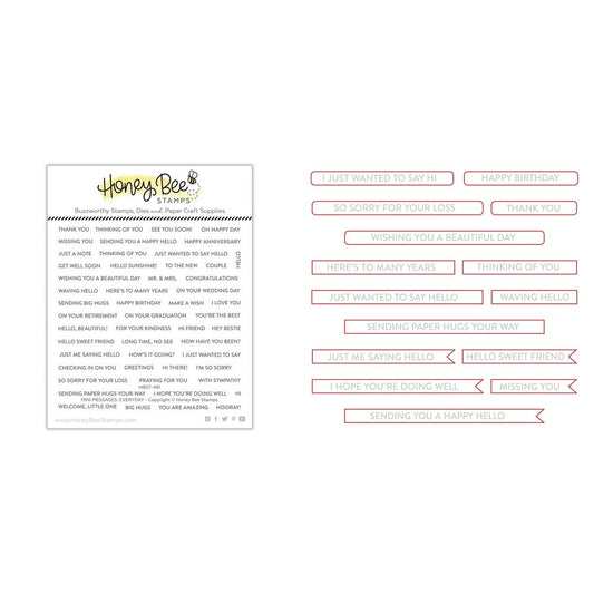 Mini Messages Stamp Set and Coordinating Honey Cuts Bundle
