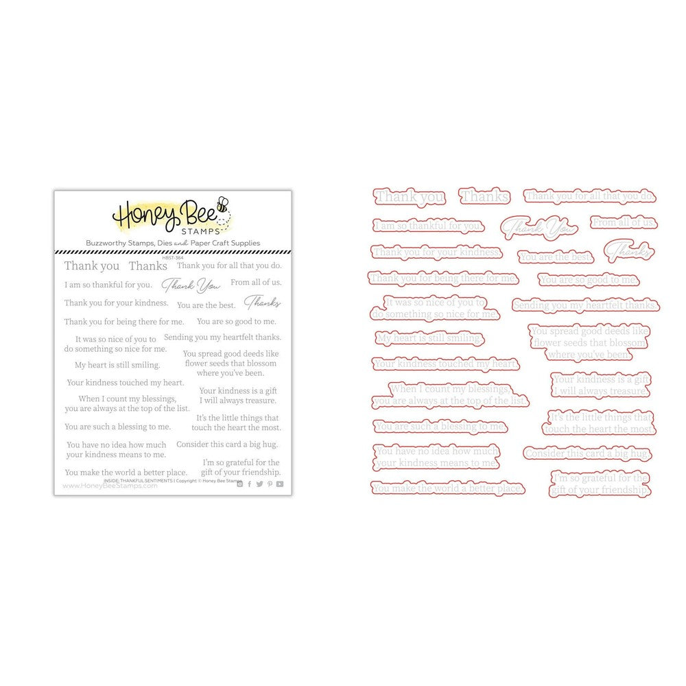 Inside: Thankful Sentiments Stamp Set and Coordinating Honey Cuts Bundle