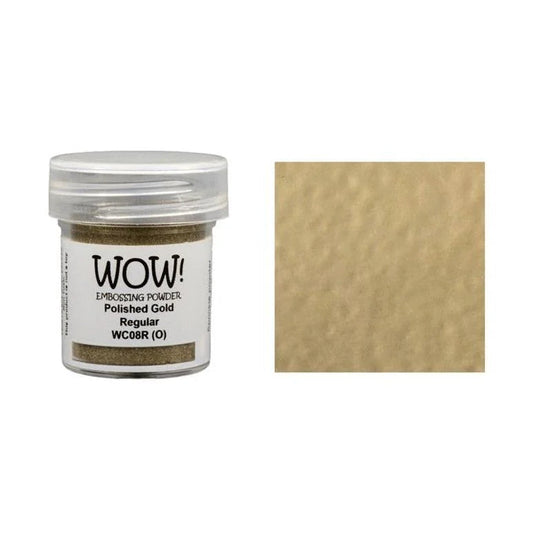 Jar of WOW! Embossing Powder in Polished Gold on a white background