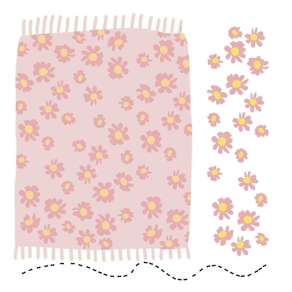 Picnic Blanket Builder - 6"x6" Stencil Set of 2 Coordinating Stencils