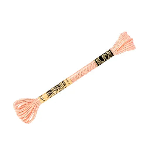 DMC Light Effects Embroidery Floss, 6-Strand Special Thread - Soft Peach #E967