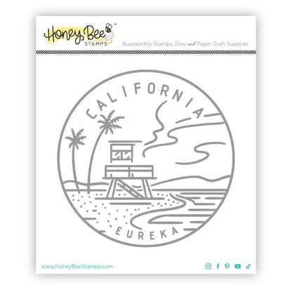 50 States Circles - 2x2 Photopolymer Stamp Set - California - Honey Bee Stamps