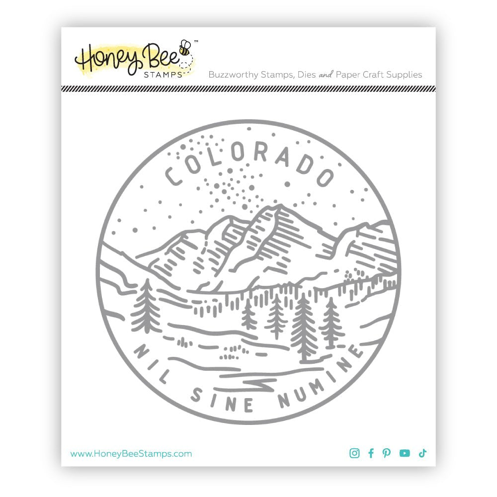 50 States Circles - 2x2 Photopolymer Stamp Set - Colorado - Honey Bee Stamps