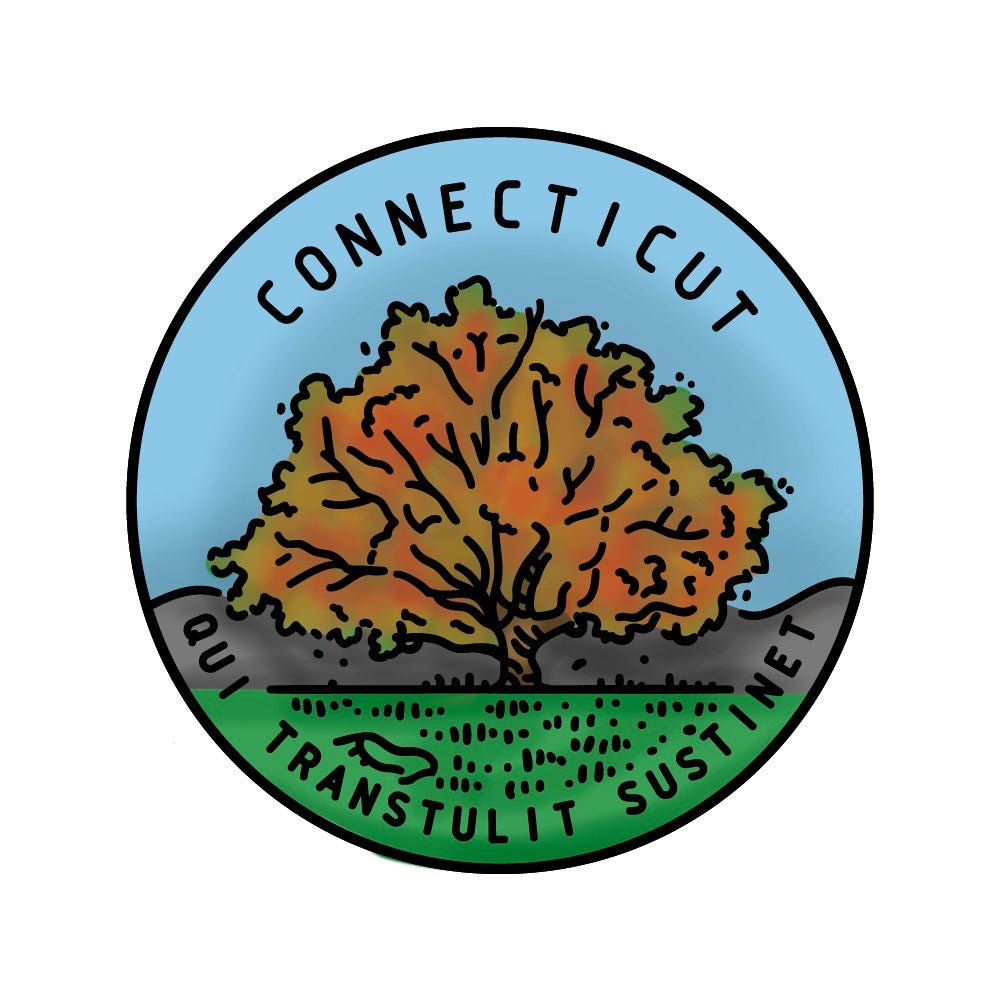 50 States Circles - 2x2 Photopolymer Stamp Set - Connecticut - Honey Bee Stamps