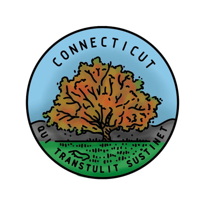 50 States Circles - 2x2 Photopolymer Stamp Set - Connecticut - Honey Bee Stamps