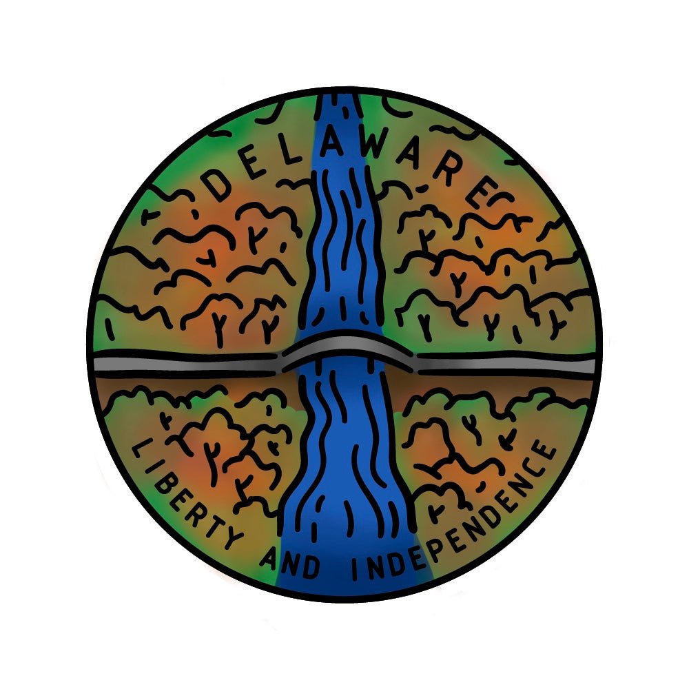 50 States Circles - 2x2 Photopolymer Stamp Set - Delaware - Honey Bee Stamps