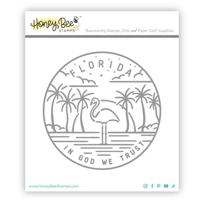 50 States Circles - 2x2 Photopolymer Stamp Set - Florida - Honey Bee Stamps