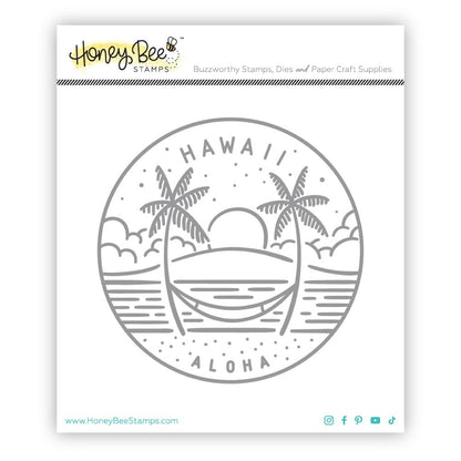 50 States Circles - 2x2 Photopolymer Stamp Set - Hawaii - Honey Bee Stamps