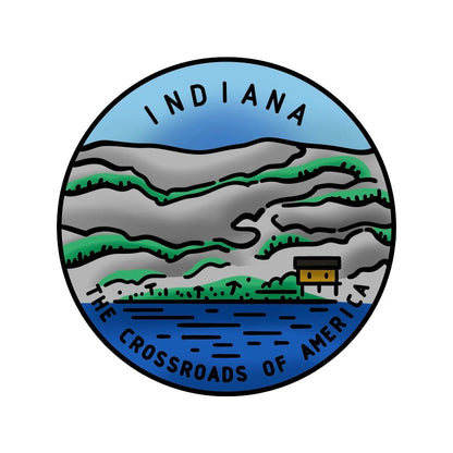 50 States Circles - 2x2 Photopolymer Stamp Set - Indiana - Honey Bee Stamps