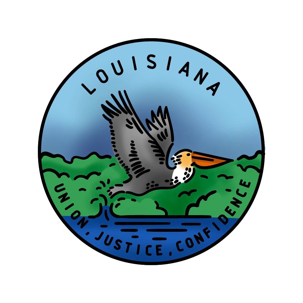 50 States Circles - 2x2 Photopolymer Stamp Set - Louisiana - Honey Bee Stamps