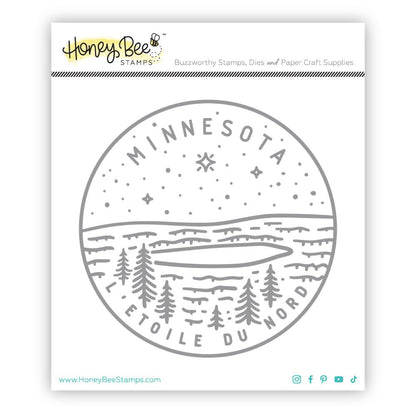 50 States Circles - 2x2 Photopolymer Stamp Set - Minnesota - Honey Bee Stamps