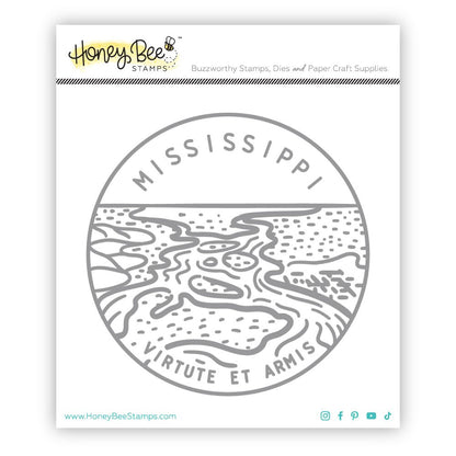 50 States Circles - 2x2 Photopolymer Stamp Set - Mississippi - Honey Bee Stamps