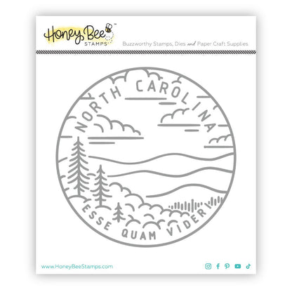 50 States Circles - 2x2 Photopolymer Stamp Set - North Carolina - Honey Bee Stamps
