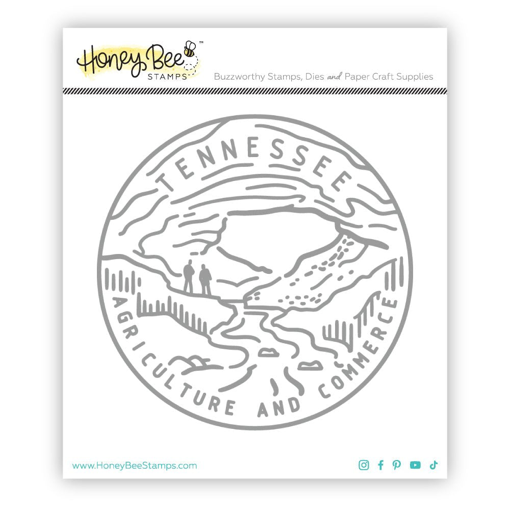 50 States Circles - 2x2 Photopolymer Stamp Set - Tennessee - Honey Bee Stamps