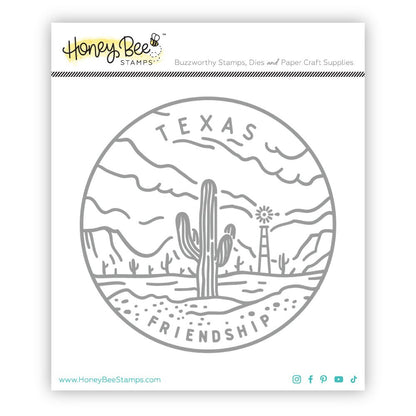 50 States Circles - 2x2 Photopolymer Stamp Set - Texas - Honey Bee Stamps