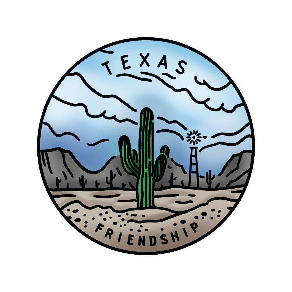 50 States Circles - 2x2 Photopolymer Stamp Set - Texas - Honey Bee Stamps