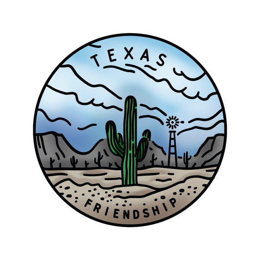 50 States Circles - 2x2 Photopolymer Stamp Set - Texas - Honey Bee Stamps