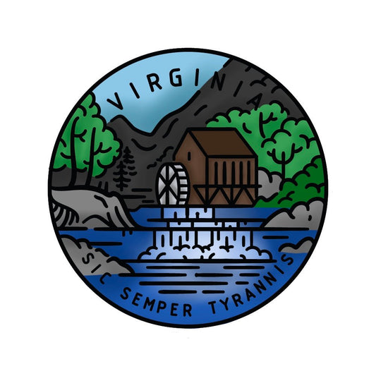 50 States Circles - 2x2 Photopolymer Stamp Set - Virginia - Honey Bee Stamps