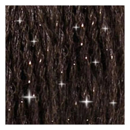 Close-up of dark brown thread with sparkle