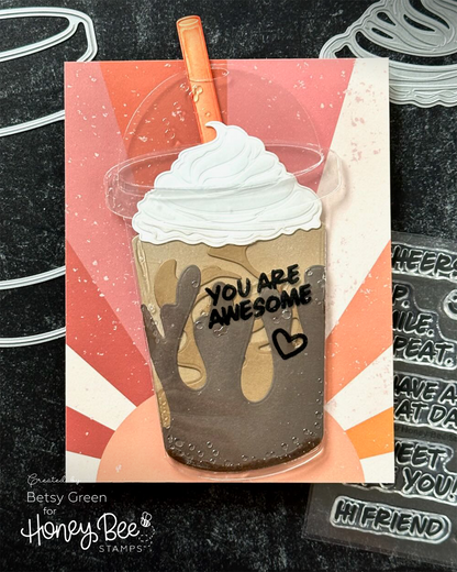 Sip. Smile. Repeat. - 4x 4 Photopolymer Stamp Set