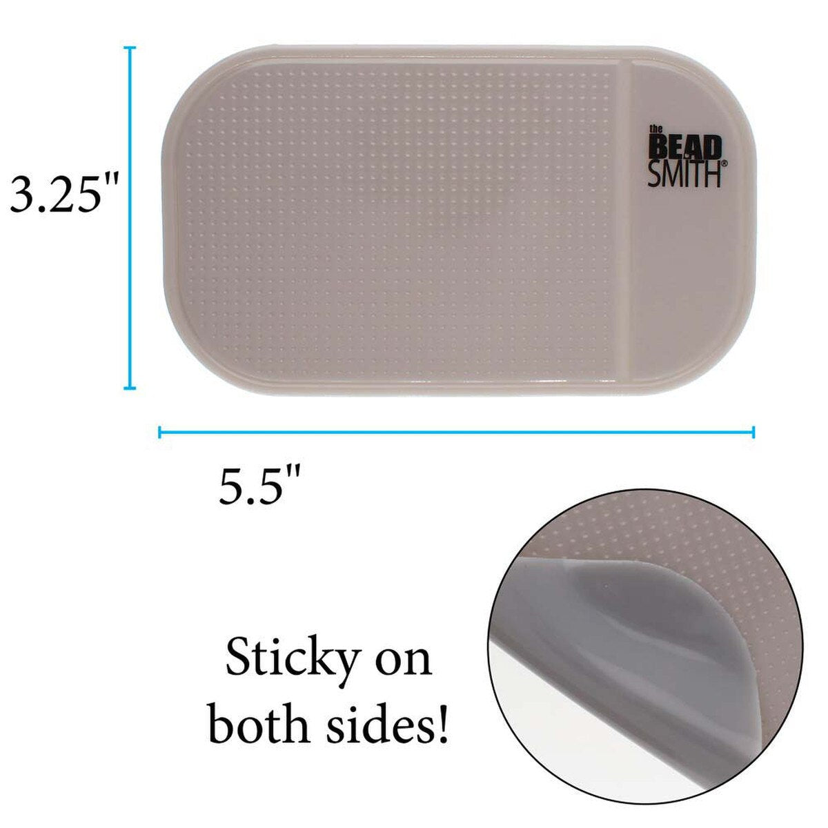 5.5" x 3.25" Small Gray Sticky Bead and Embellishment Mat