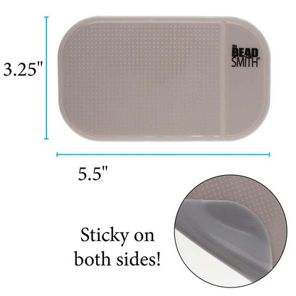 5.5" x 3.25" Small Gray Sticky Bead and Embellishment Mat