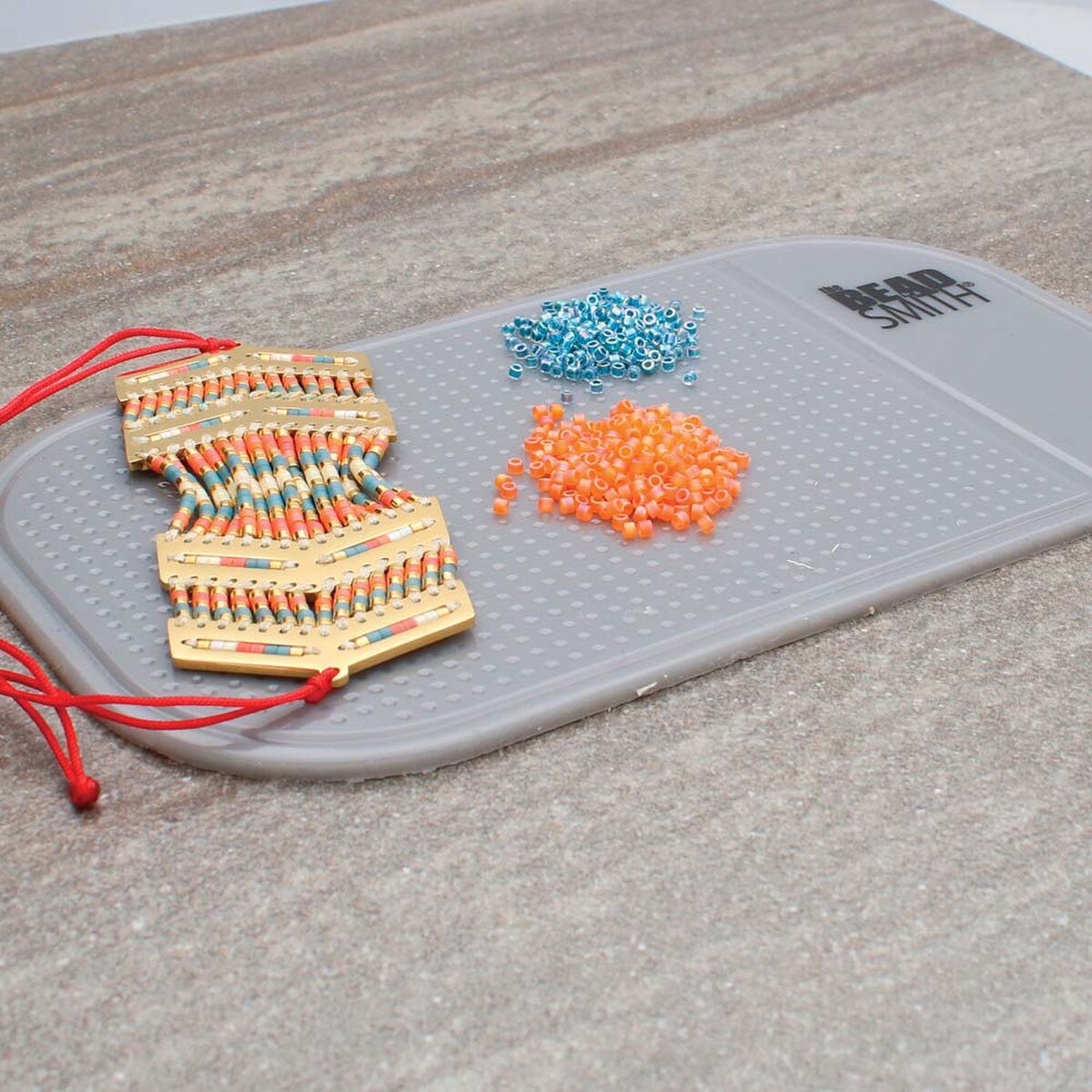 5.5" x 3.25" Small Gray Sticky Bead and Embellishment Mat