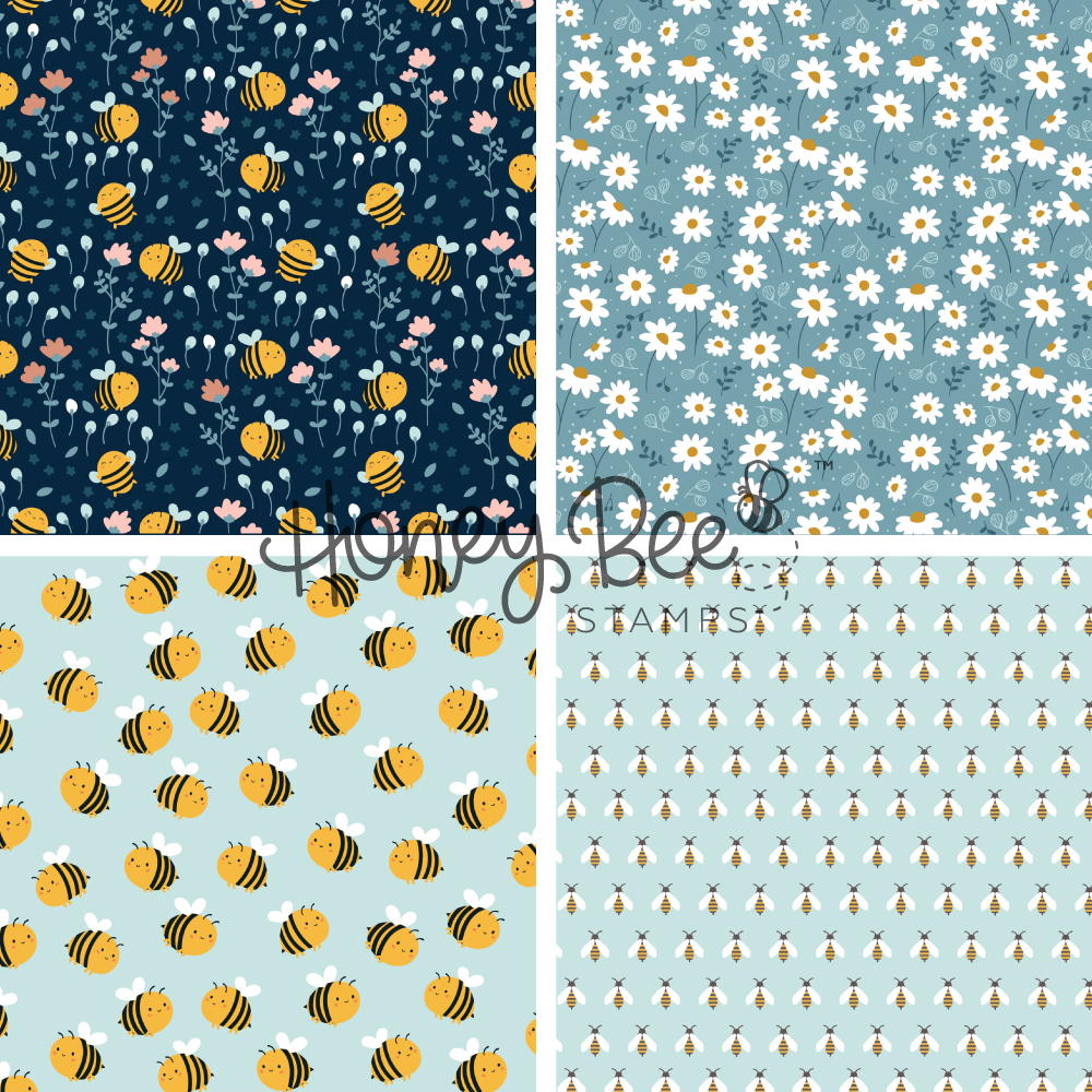 Bee Bliss - 5.5"x8.5" - 24 Double-Sided Sheets - Includes Paper Organizer!
