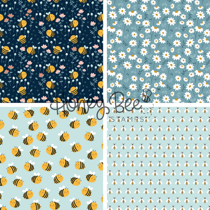 Bee Bliss - 5.5"x8.5" - 24 Double-Sided Sheets - Includes Paper Organizer!