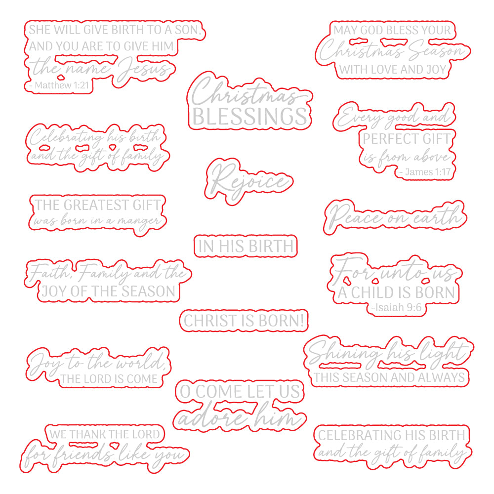 Christmas Blessings - Honey Cuts - Coordinating Dies