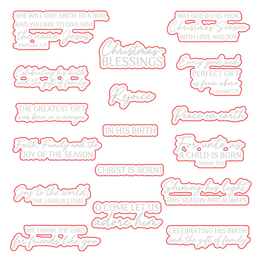 Christmas Blessings - Honey Cuts - Coordinating Dies