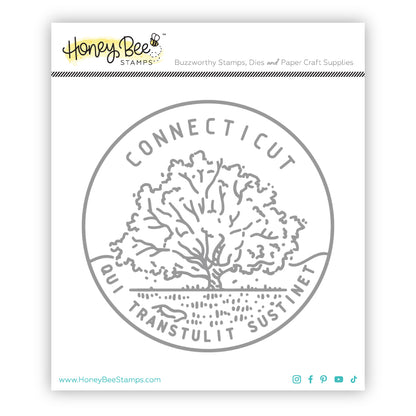 50 States Circles - 2x2 Stamp Set - Connecticut