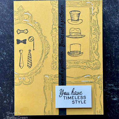 Dapper Decor - 6x8 Rubber Cling Stamp Set