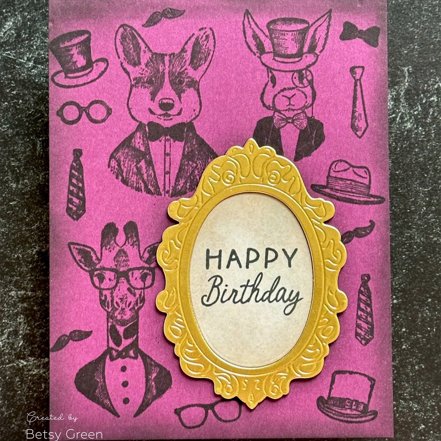 Dapper Decor - 6x8 Rubber Cling Stamp Set