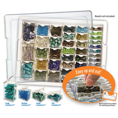 Assorted Bead and Embellishment Storage Solutions Tray Bundle by Elizabeth Ward - 45 pc