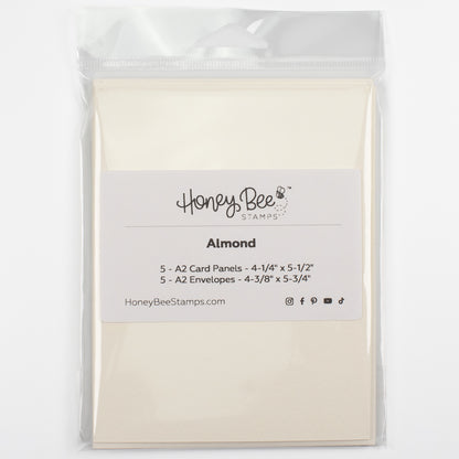 Honey Bee A2 Card Panels and Envelopes Set Of 5 - Almond