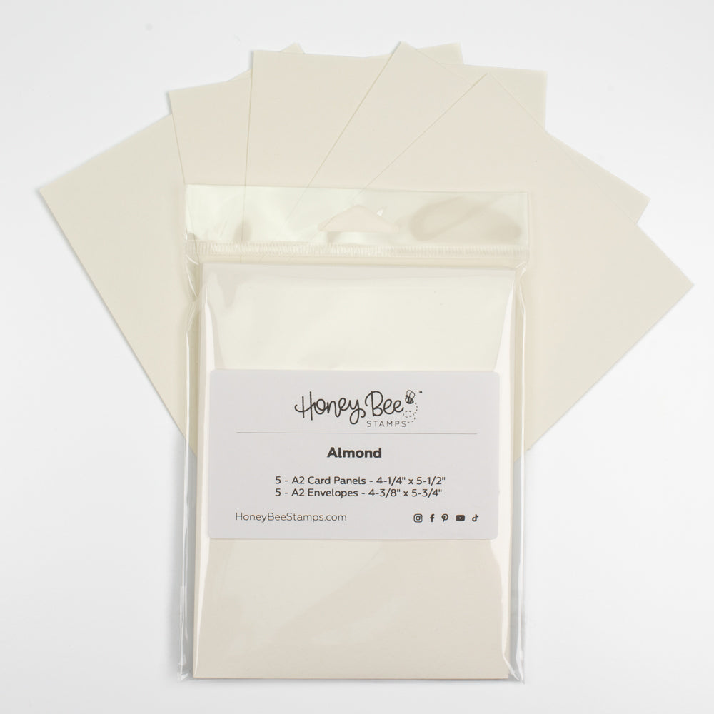 Honey Bee A2 Card Panels and Envelopes Set Of 5 - Almond