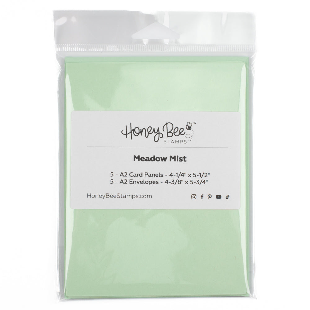 Honey Bee A2 Card Panels and Envelopes Set Of 5 - Meadow Mist