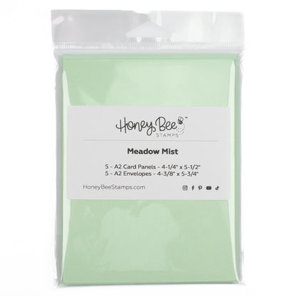 Honey Bee A2 Card Panels and Envelopes Set Of 5 - Meadow Mist