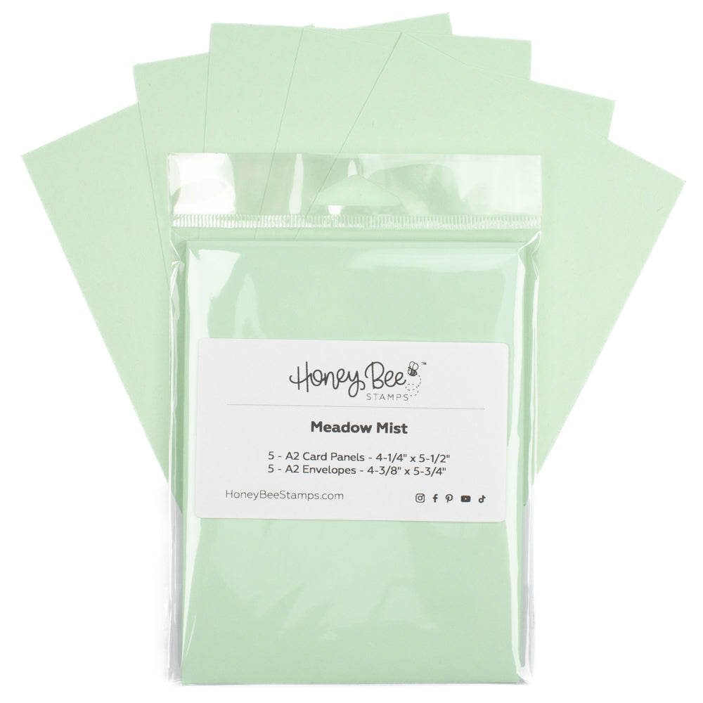 Honey Bee A2 Card Panels and Envelopes Set Of 5 - Meadow Mist