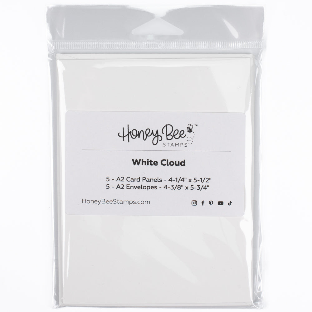 Honey Bee A2 Card Panels and Envelopes Set Of 5 - White Cloud
