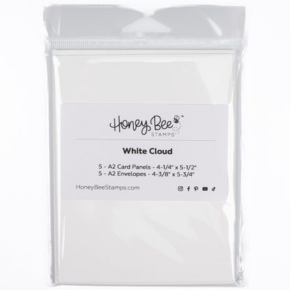 Honey Bee A2 Card Panels and Envelopes Set Of 5 - White Cloud