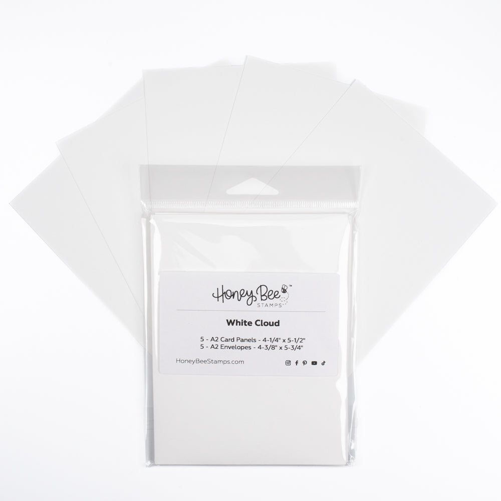 Honey Bee A2 Card Panels and Envelopes Set Of 5 - White Cloud