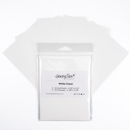 Honey Bee A2 Card Panels and Envelopes Set Of 5 - White Cloud
