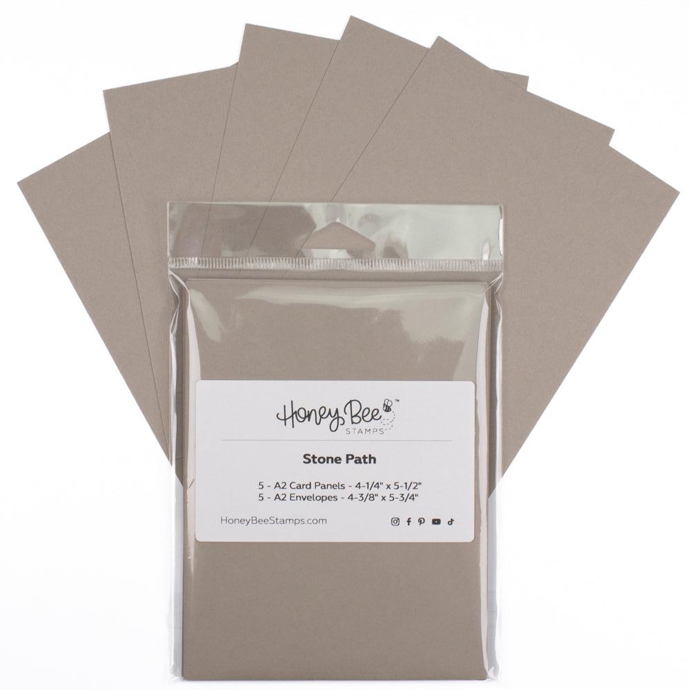 Honey Bee A2 Card Panels and Envelopes Set Of 5 - Stone Path
