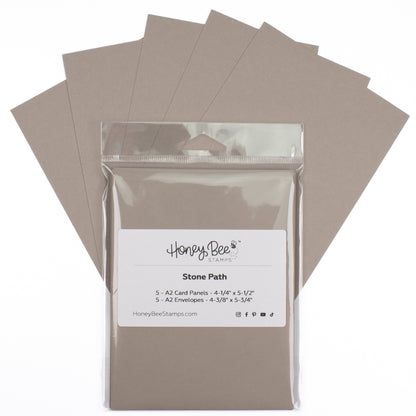 Honey Bee A2 Card Panels and Envelopes Set Of 5 - Stone Path
