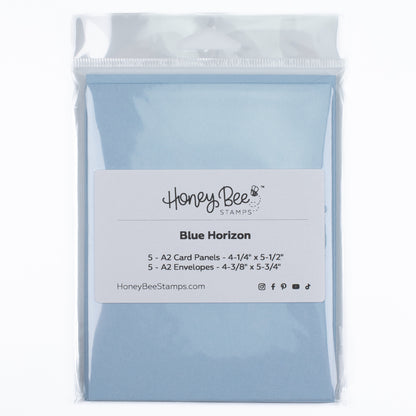 Honey Bee A2 Card Panels and Envelopes Set Of 5 - Blue Horizon