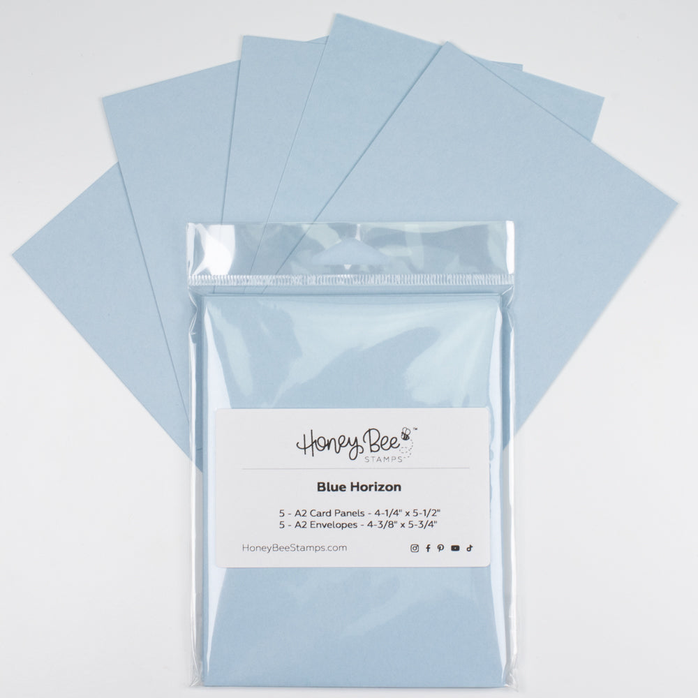 Honey Bee A2 Card Panels and Envelopes Set Of 5 - Blue Horizon