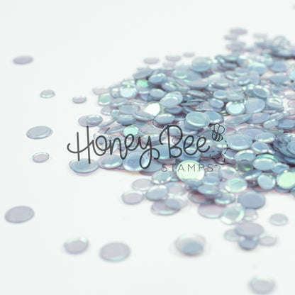 Lost Lake - No Hole Sequins - Pale Blue Gray Iridescent Confetti Mix