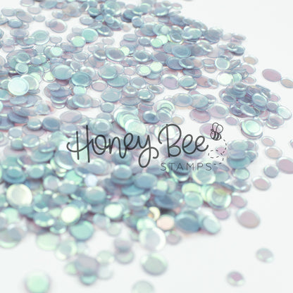 Lost Lake - No Hole Sequins - Pale Blue Gray Iridescent Confetti Mix